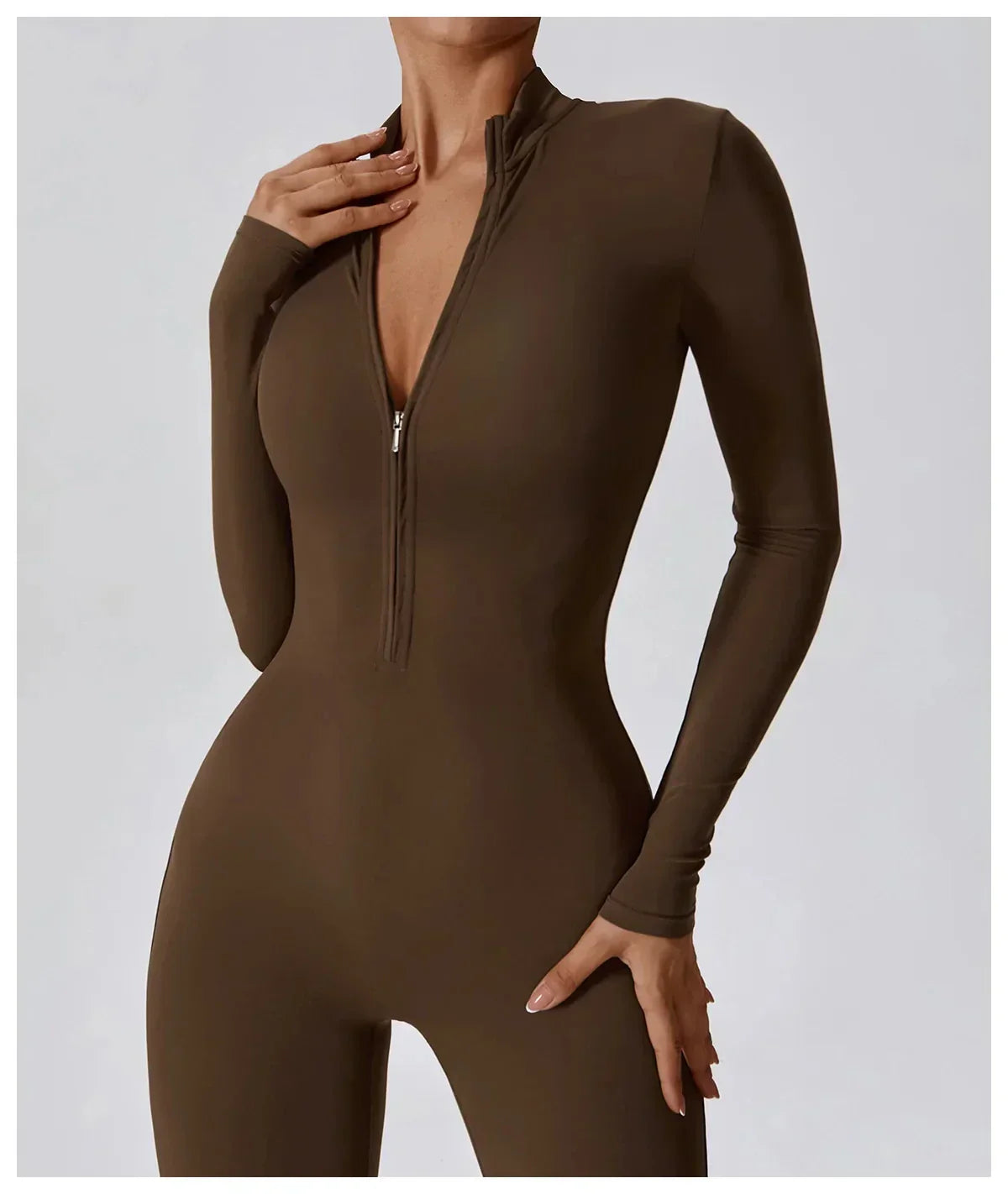 EINFARBIGER LANGARM-JUMPSUIT